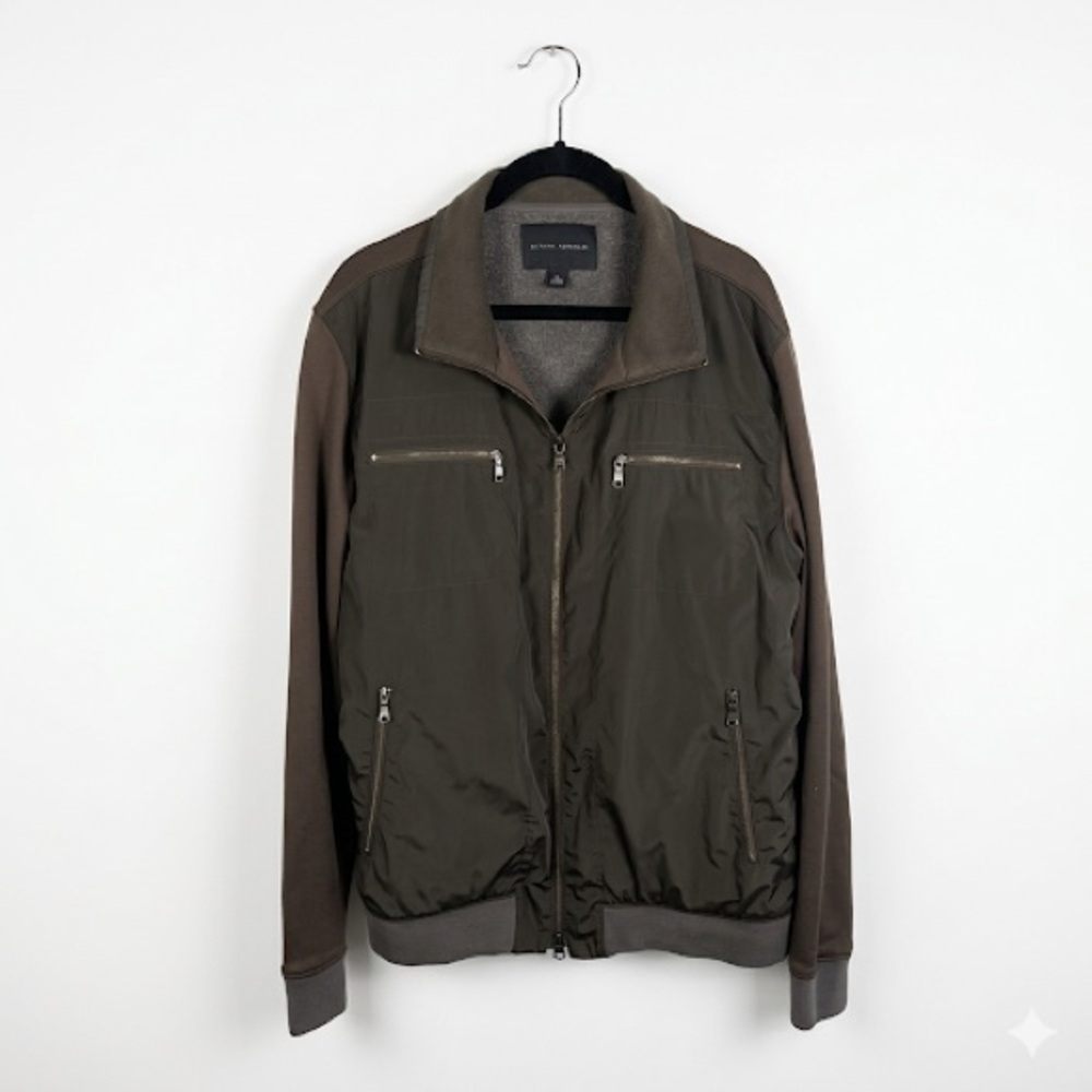 Banana Republic Olive Green Lightweight Hybrid Bomber Men's Zip Jacket‎ Large